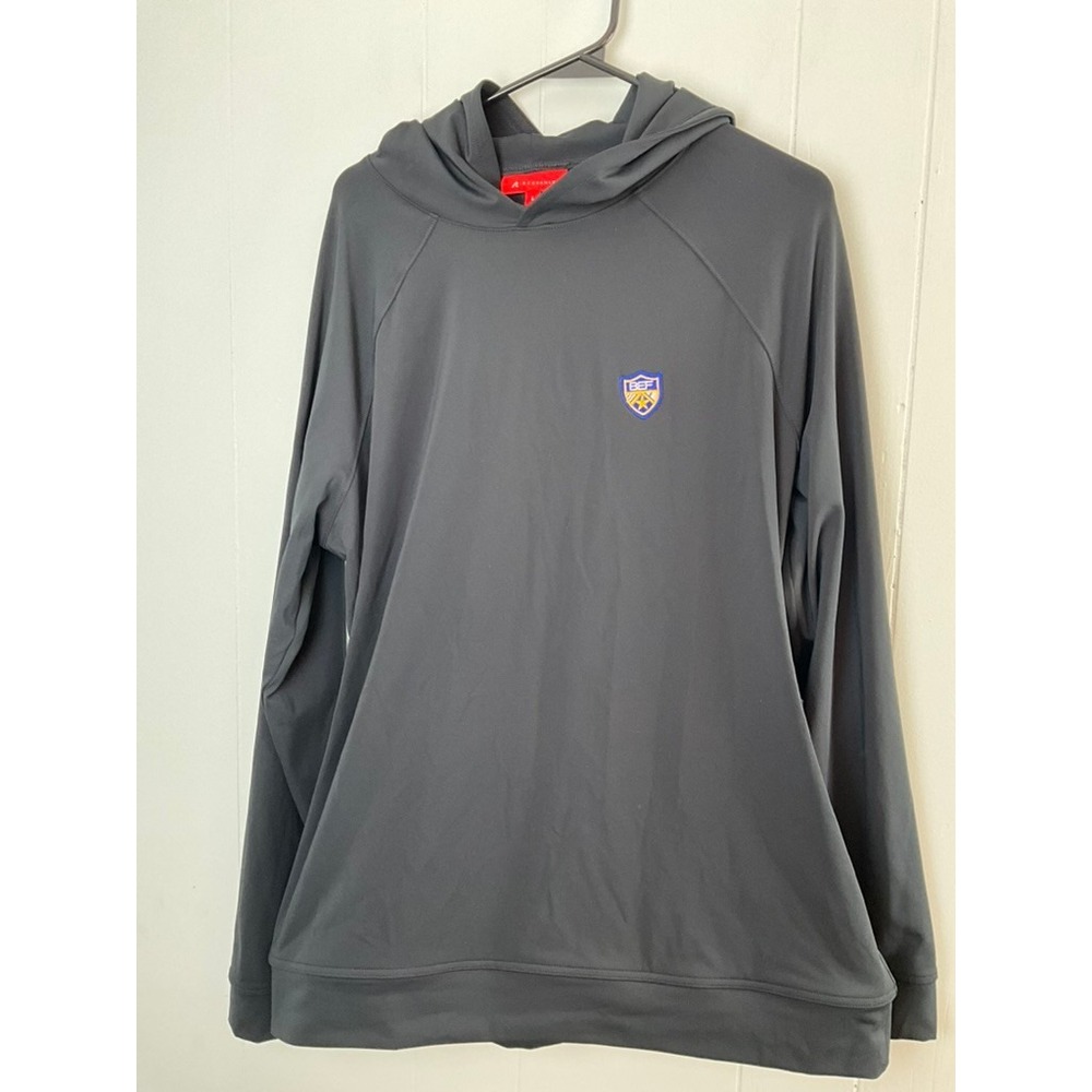 REDVANLY Mens Black Performance Hoodie BEF Shield Clover Patch Size L